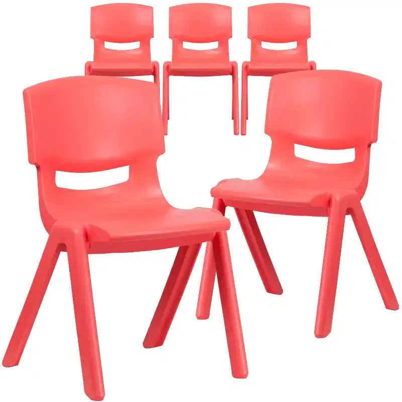 Sedia impilabile in plastica per scuola Emma e Oliver, confezione da 5, altezza seduta 39,4 cm