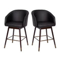 Emma and Oliver Upholstered Counter Height Dining Stool with Wood Frame - Set of 2