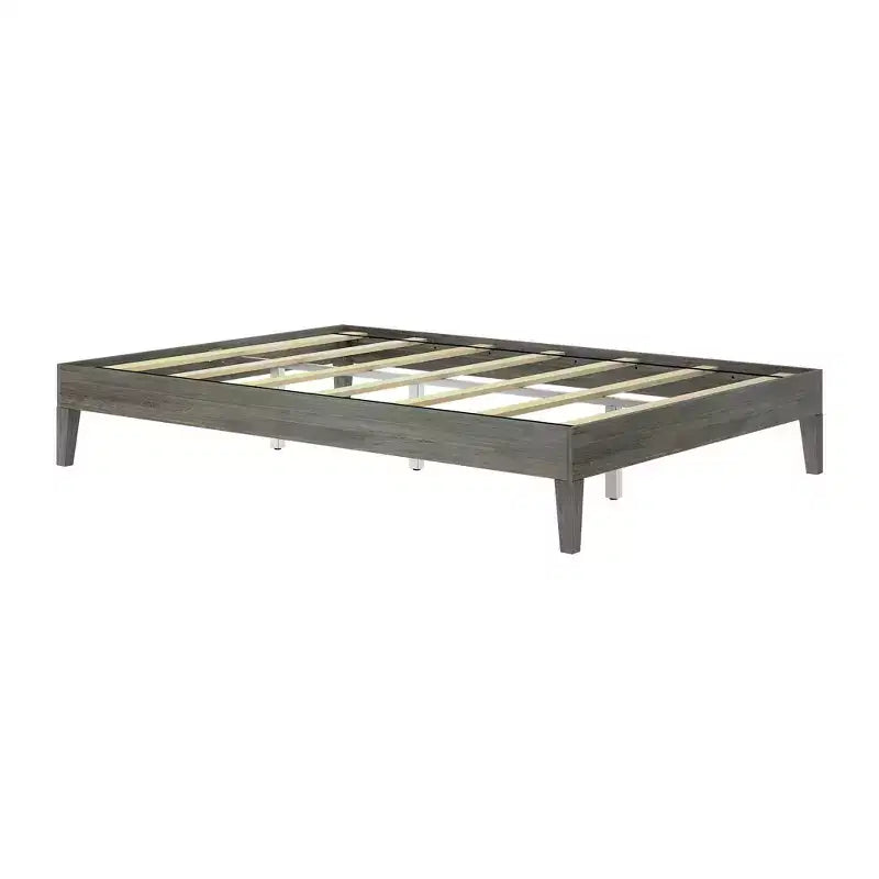 Struttura letto a piattaforma matrimoniale in legno massello Plank+Beam