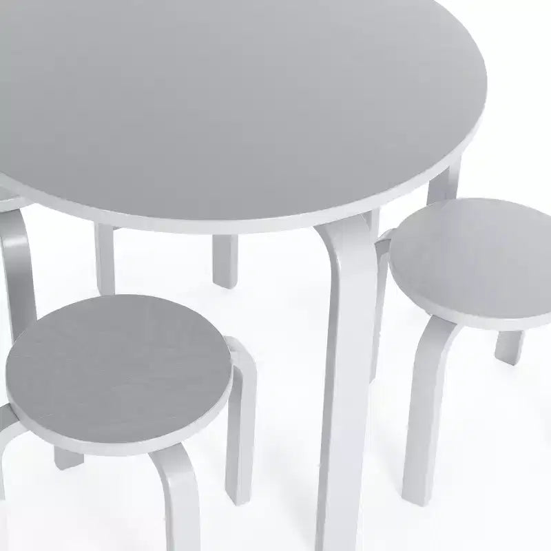 Set tavolo e sedie per bambini Nordic di Guidecraft: Tavolo rotondo in legno per attività per bambini con 4 sgabelli, ideale per camerette e aule scolastiche