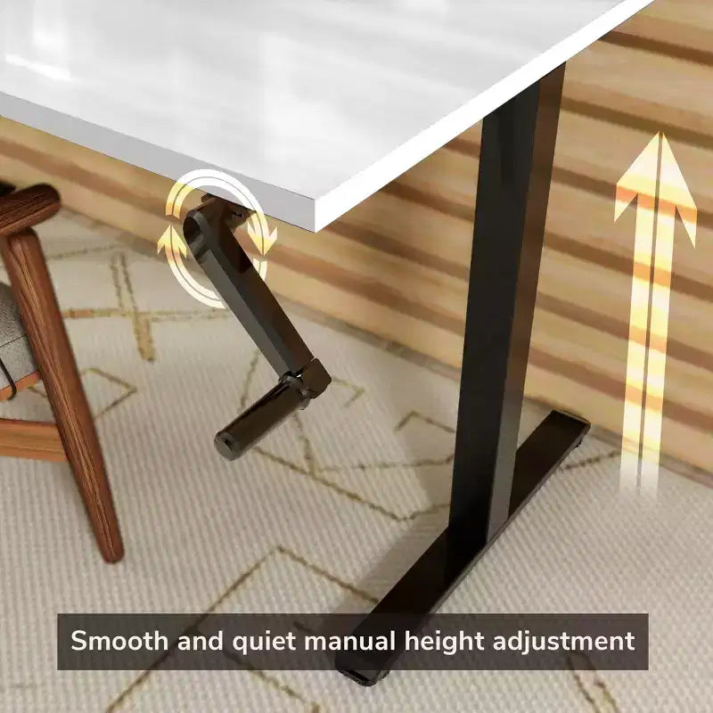 Mount-It! Telaio scrivania sit-stand a manovella con piano - Bianco e Nero