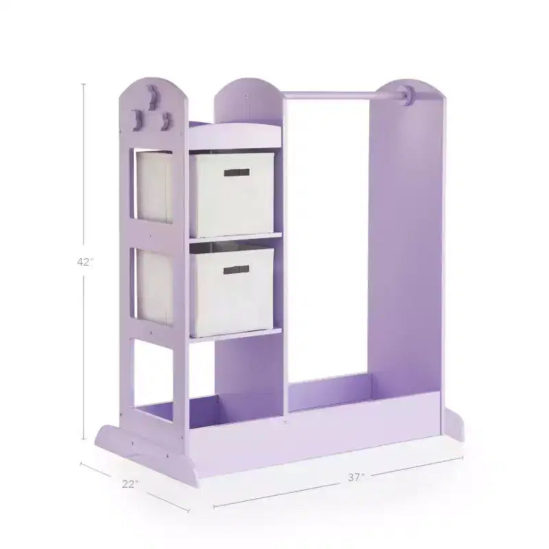 Guidecraft See and Store Dress Up Center: Mobile Porta-Abiti e Costumi per Bambini, Organizzatore Appendibile per Armadio con Specchio e Contenitori