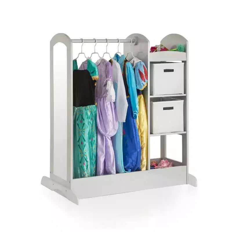 Guidecraft See and Store Dress Up Center: Mobile Porta-Abiti e Costumi per Bambini, Organizzatore Appendibile per Armadio con Specchio e Contenitori