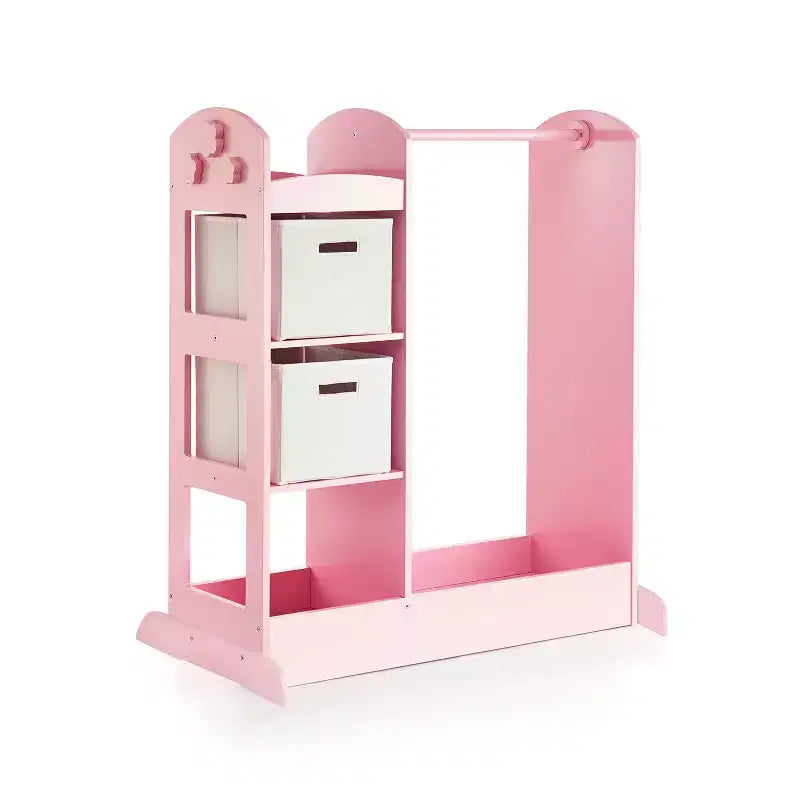 Guidecraft See and Store Dress Up Center: Mobile Porta-Abiti e Costumi per Bambini, Organizzatore Appendibile per Armadio con Specchio e Contenitori