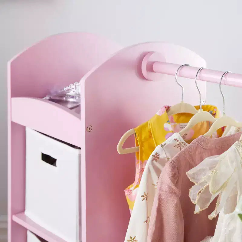 Guidecraft See and Store Dress Up Center: Mobile Porta-Abiti e Costumi per Bambini, Organizzatore Appendibile per Armadio con Specchio e Contenitori