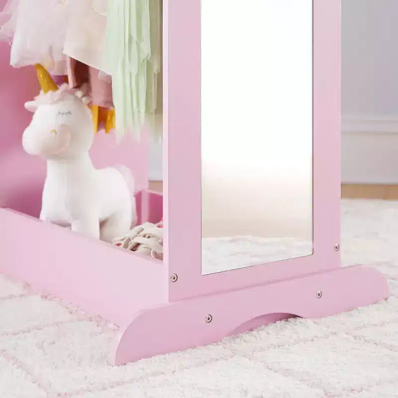 Guidecraft See and Store Dress Up Center: Mobile Porta-Abiti e Costumi per Bambini, Organizzatore Appendibile per Armadio con Specchio e Contenitori