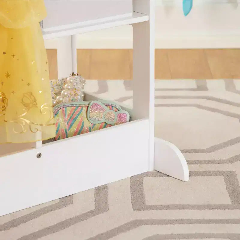 Guidecraft See and Store Dress Up Center: Mobile Porta-Abiti e Costumi per Bambini, Organizzatore Appendibile per Armadio con Specchio e Contenitori