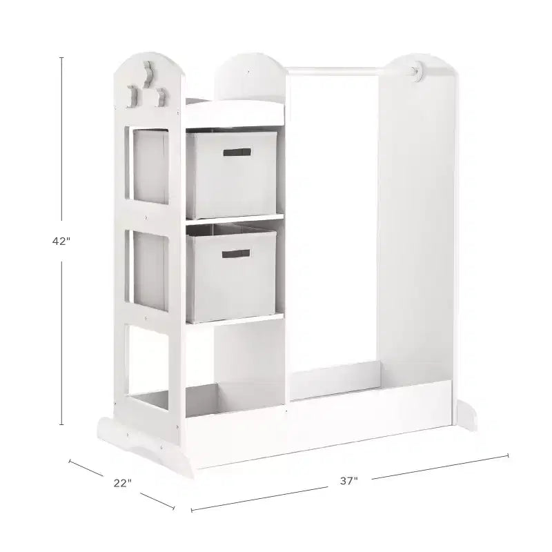 Guidecraft See and Store Dress Up Center: Mobile Porta-Abiti e Costumi per Bambini, Organizzatore Appendibile per Armadio con Specchio e Contenitori