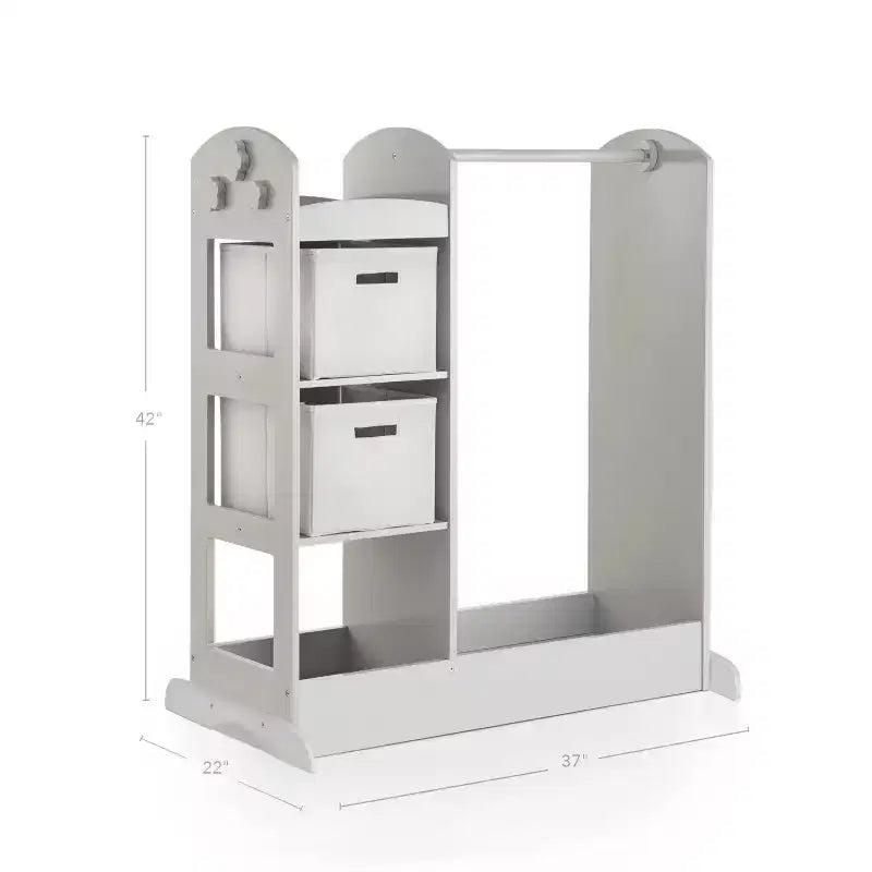 Guidecraft See and Store Dress Up Center: Mobile Porta-Abiti e Costumi per Bambini, Organizzatore Appendibile per Armadio con Specchio e Contenitori