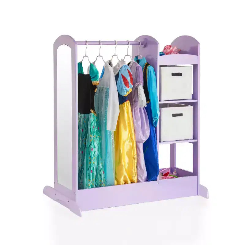 Guidecraft See and Store Dress Up Center: Mobile Porta-Abiti e Costumi per Bambini, Organizzatore Appendibile per Armadio con Specchio e Contenitori
