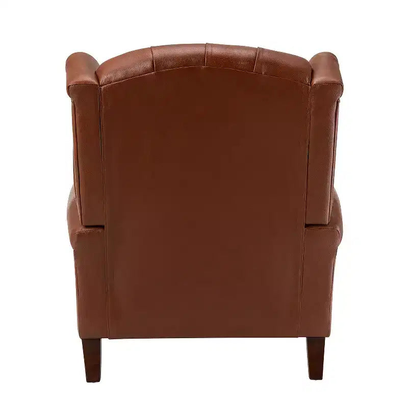 Set di 2 Poltrone Wingback Amanda 33 Larghe in Vera Pelle con Gambe Affusolate in Legno Massiccio e Rivetti | ART OF LIVING DESIGNS