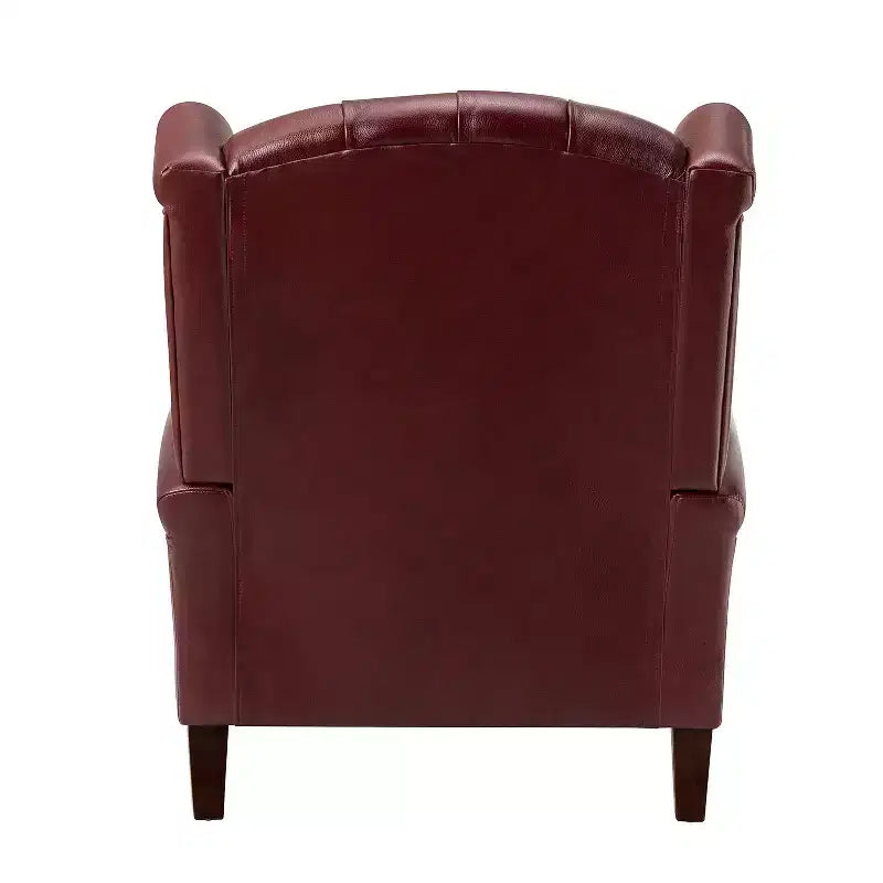 Set di 2 Poltrone Wingback Amanda 33 Larghe in Vera Pelle con Gambe Affusolate in Legno Massiccio e Rivetti | ART OF LIVING DESIGNS