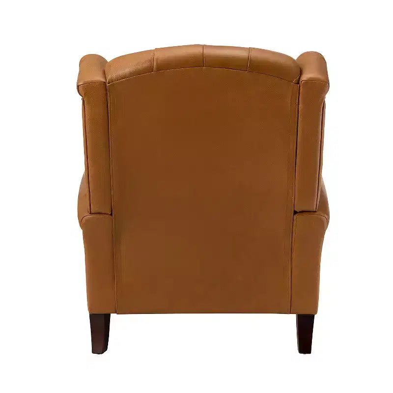 Set di 2 Poltrone Wingback Amanda 33 Larghe in Vera Pelle con Gambe Affusolate in Legno Massiccio e Rivetti | ART OF LIVING DESIGNS