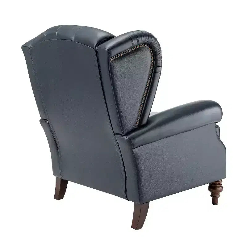 Set di 2 Poltrone Wingback Amanda 33 Larghe in Vera Pelle con Gambe Affusolate in Legno Massiccio e Rivetti | ART OF LIVING DESIGNS