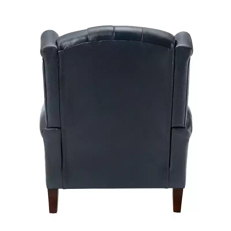 Set di 2 Poltrone Wingback Amanda 33 Larghe in Vera Pelle con Gambe Affusolate in Legno Massiccio e Rivetti | ART OF LIVING DESIGNS