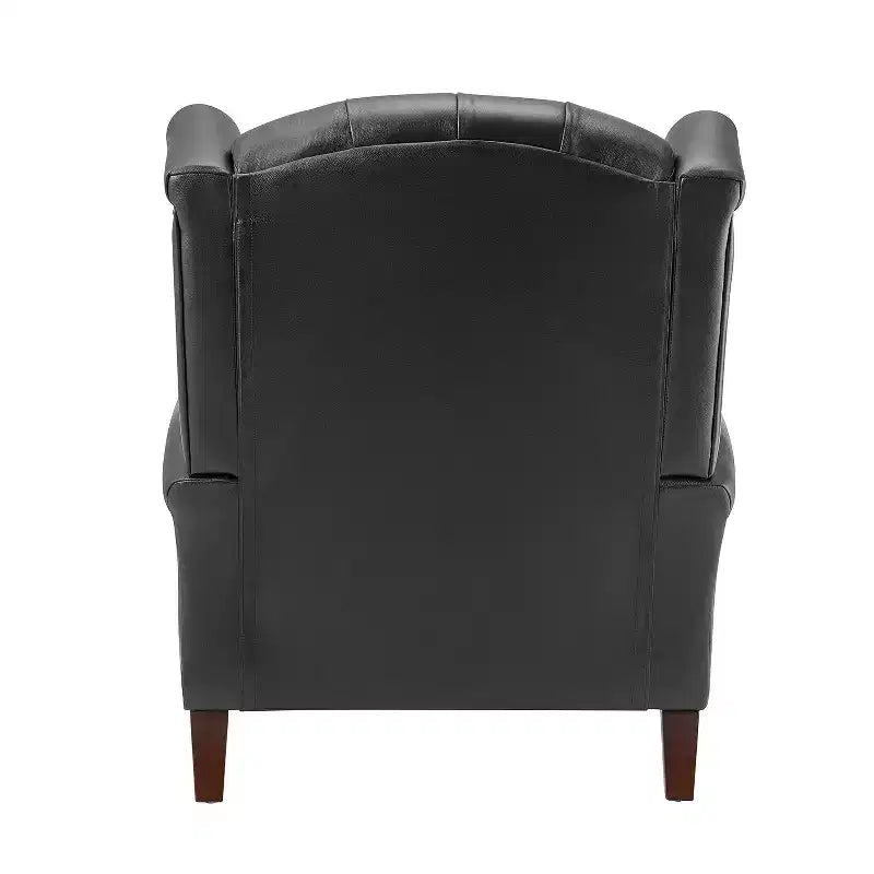Set di 2 Poltrone Wingback Amanda 33 Larghe in Vera Pelle con Gambe Affusolate in Legno Massiccio e Rivetti | ART OF LIVING DESIGNS