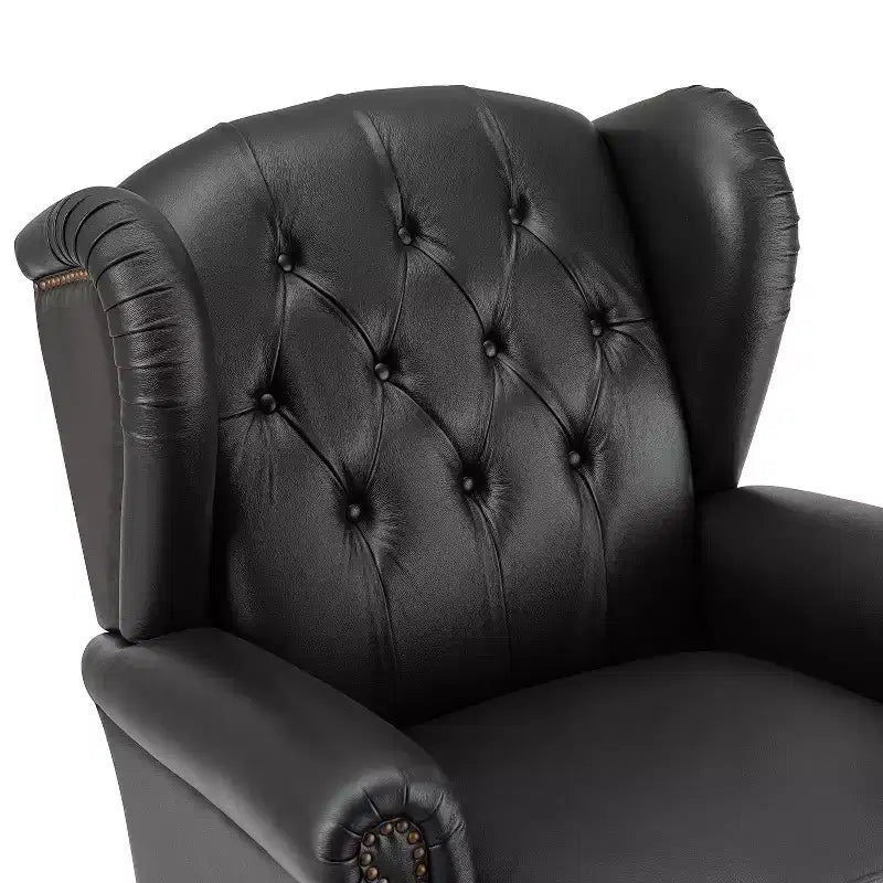 Set di 2 Poltrone Wingback Amanda 33 Larghe in Vera Pelle con Gambe Affusolate in Legno Massiccio e Rivetti | ART OF LIVING DESIGNS