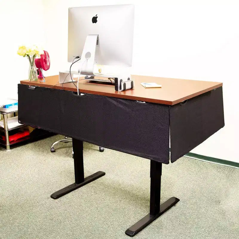 Mount-It! Pannello Privacy Sotto Scrivania per Postazioni di Lavoro Sit-Stand con Gestione Cavi e Tasche Organizzatrici | Gonna Sotto Scrivania | 41 Pollici di Larghezza