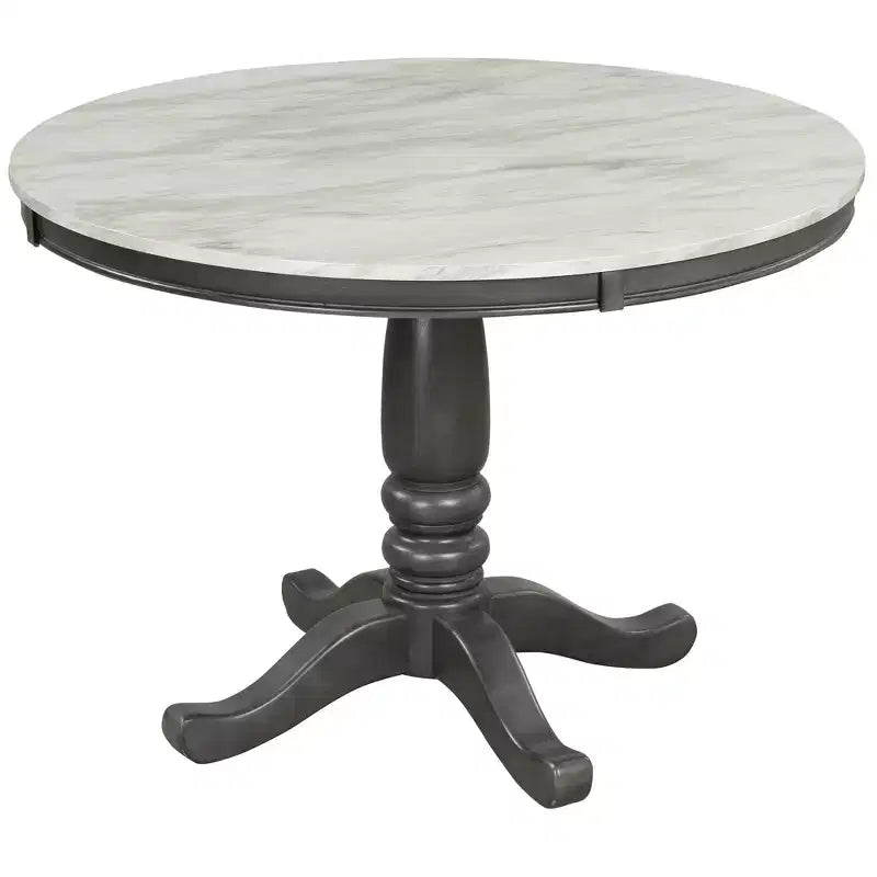 Set da pranzo da 5 pezzi con tavolo in legno massello e 4 sedie, grigio - ModernLuxe