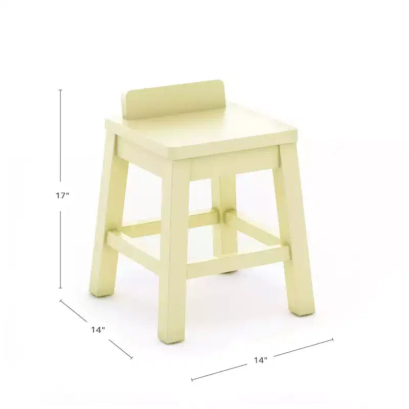 Martha Stewart Sgabelli Artigianali per Bambini Set da 2: Sedie in Legno Anti-ribaltamento per Tavolo Attività Bambini | Sgabelli per Tavolo da Gioco per Bambini
