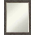 Amanti Art Bark Rustic Char Narrow Petite Bevel Bathroom Wall Mirror 27.5 x 21.5 in.