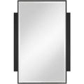 Noble Park Gareth Rectangular Vanity Decorative Wall Mirror Modern Beveled Edge Black Metal Wood Frame 27 Wide Bathroom Bedroom Home