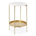 Kate and Laurel Lavish Round Metal Side Table, 17 Diameter, Gold