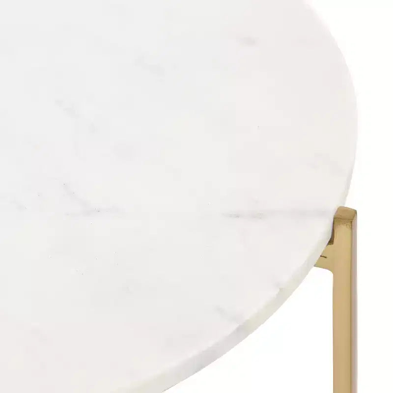 Tavolino Kate and Laurel Lavish rotondo in metallo, diametro 43 cm, oro