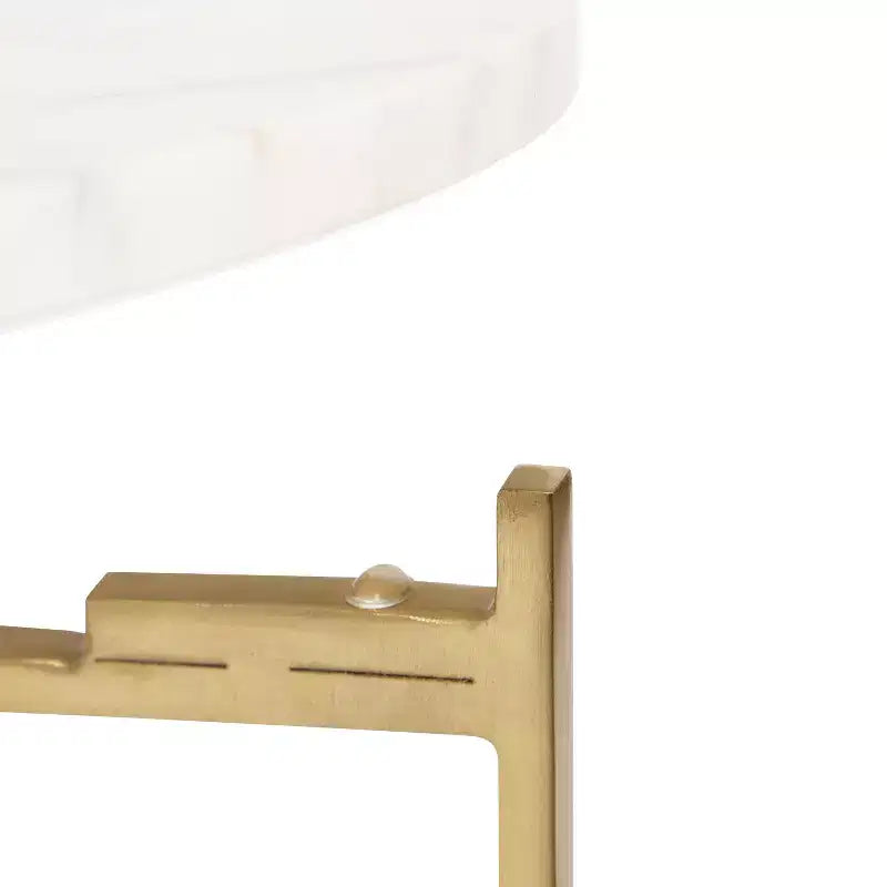 Tavolino Kate and Laurel Lavish rotondo in metallo, diametro 43 cm, oro