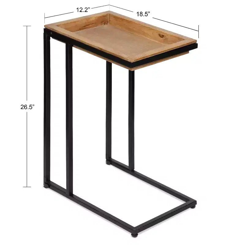 Tavolino a C in legno e metallo Kate and Laurel Lockridge