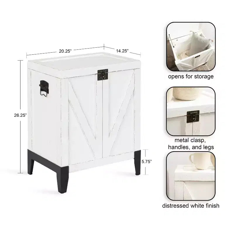 Tavolino rettangolare in legno Kate and Laurel Cates, 21x27x15, bianco