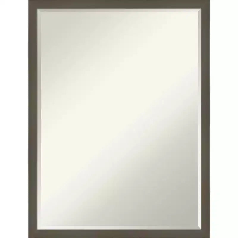 Amanti Art Svelte Petite Bevel Wood Bathroom Wall Mirror