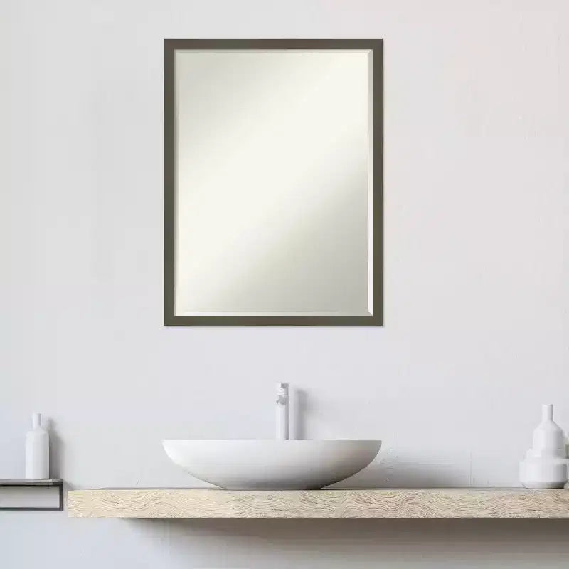 Specchio da parete per bagno Amanti Art Svelte Petite Bevel in legno