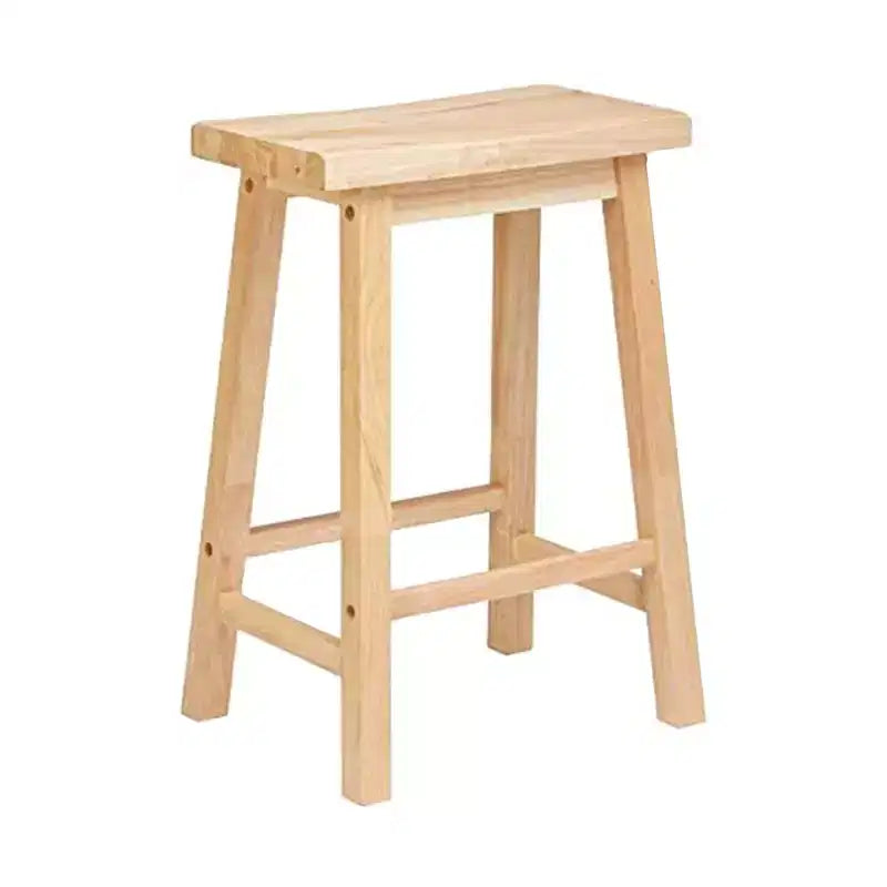 Sgabello da Cucina Alto 73 cm con Seduta a Sella Classica PJ Wood per Case, Sale da Pranzo e Bar con Seduta Senza Schienale, 4 Gambe Quadrate, Naturale (Confezione da 3)