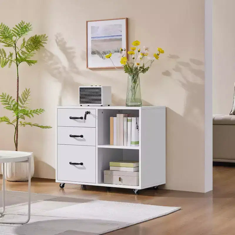 Yaheetech Classificatore Vintage con 3 Cassetti per Casa e Ufficio