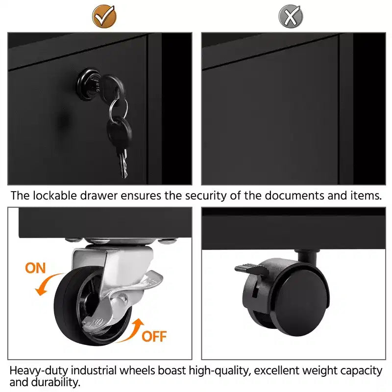 Yaheetech Classificatore Vintage con 3 Cassetti per Casa e Ufficio