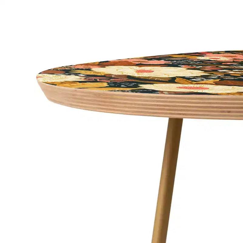Tavolino rotondo Avenie Boho Floreale Autunnale - Deny Designs