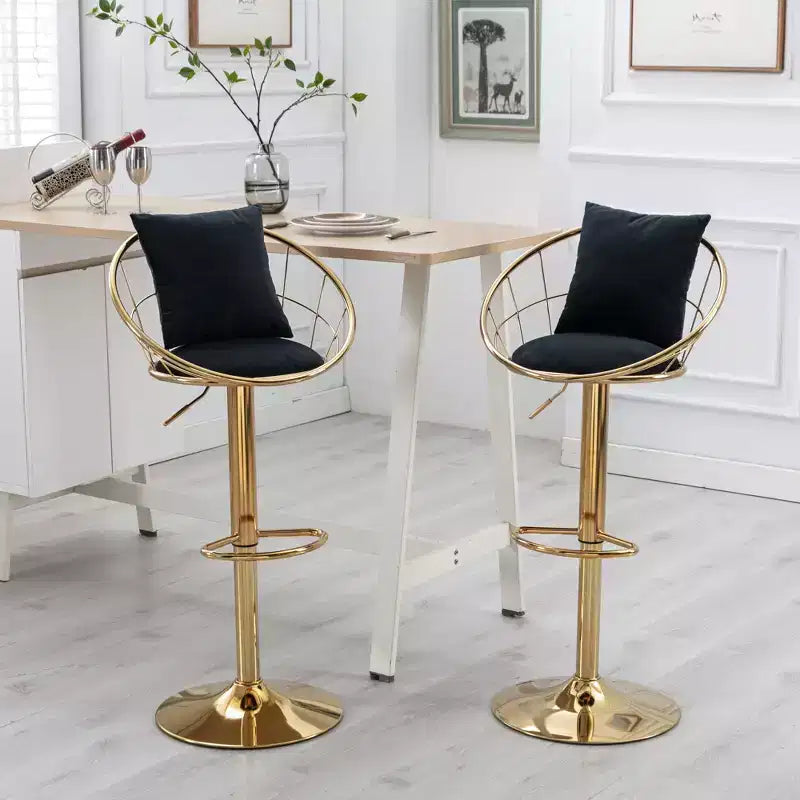 Set di 2 sgabelli da bar girevoli a 360 gradi in stile moderno con base regolabile in metallo - ModernLuxe