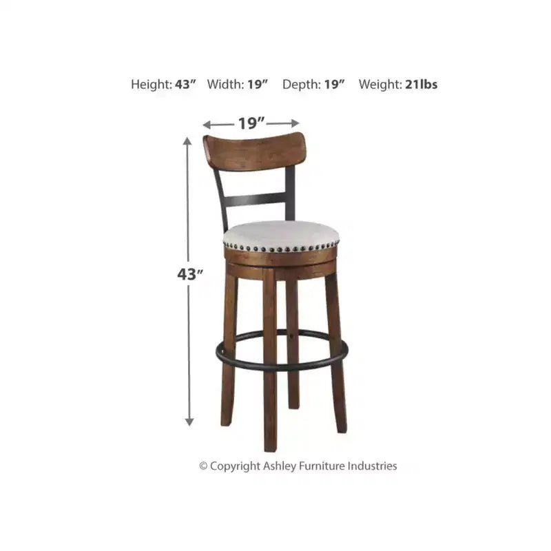 Sgabello da bar imbottito girevole Tall Valebeck - Design esclusivo Ashley