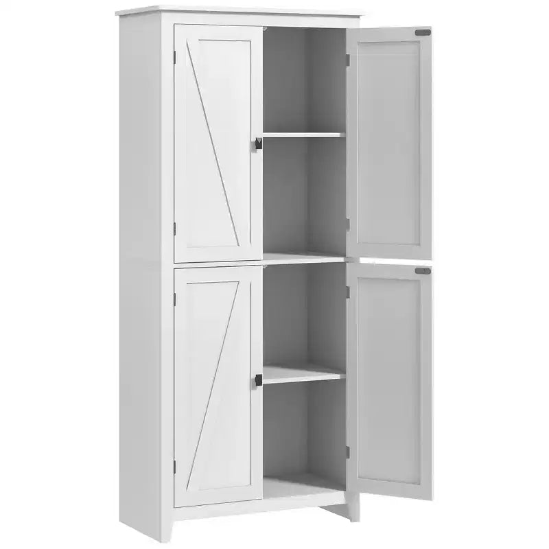 HOMCOM Dispensa da cucina indipendente 72" con 4 ante, armadio organizer con 4 livelli e ripiani regolabili