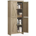 HOMCOM 72 Freestanding 4-Door Kitchen Pantry, Storage Cabinet Organizer with 4-Tiers, and Adjustable Shelves
