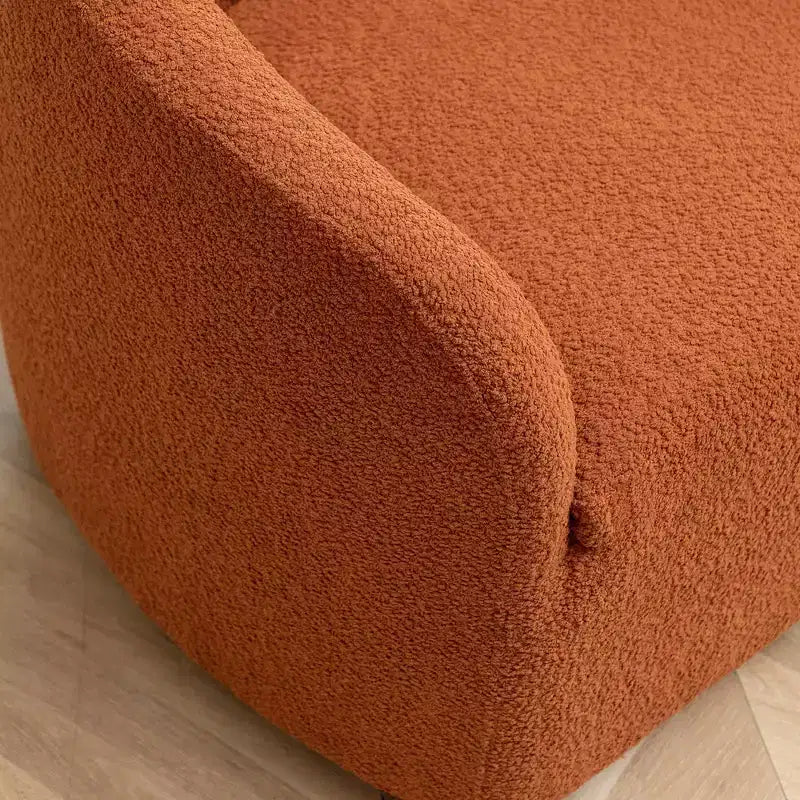 Poltrona girevole a botte con rivestimento in tessuto Boucle, larghezza 32 pollici - Kinwell