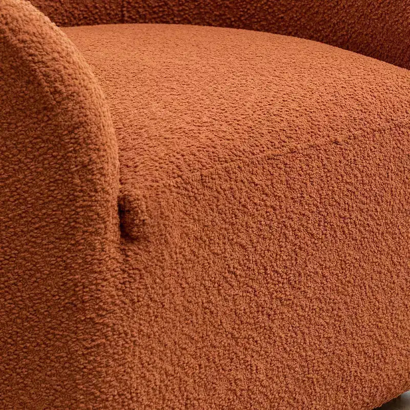 Poltrona girevole a botte con rivestimento in tessuto Boucle, larghezza 32 pollici - Kinwell