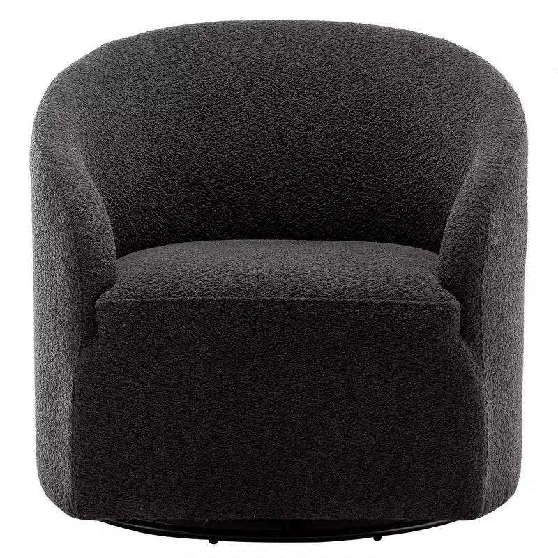 Poltrona girevole a botte con rivestimento in tessuto Boucle, larghezza 32 pollici - Kinwell