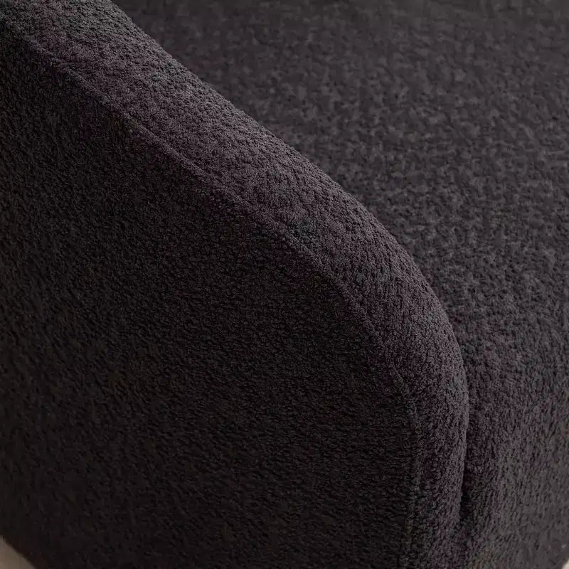 Poltrona girevole a botte con rivestimento in tessuto Boucle, larghezza 32 pollici - Kinwell