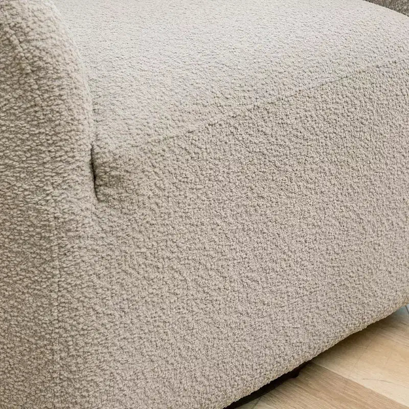 Poltrona girevole a botte con rivestimento in tessuto Boucle, larghezza 32 pollici - Kinwell