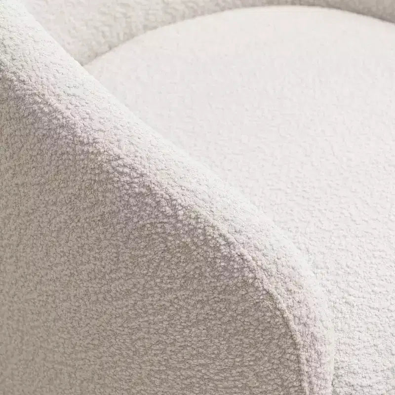 Poltrona girevole a botte con rivestimento in tessuto Boucle, larghezza 32 pollici - Kinwell