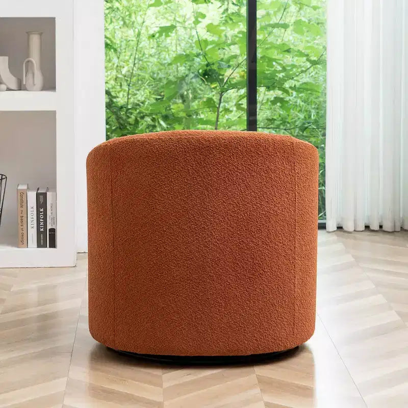 Poltrona girevole a botte con rivestimento in tessuto Boucle, larghezza 32 pollici - Kinwell