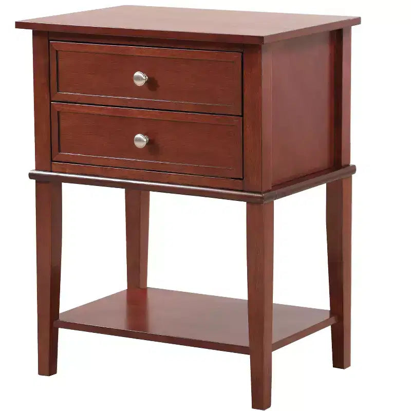 Comodino con 2 cassetti Newton di Passion Furniture (71 cm A x 56 cm L x 41 cm P)