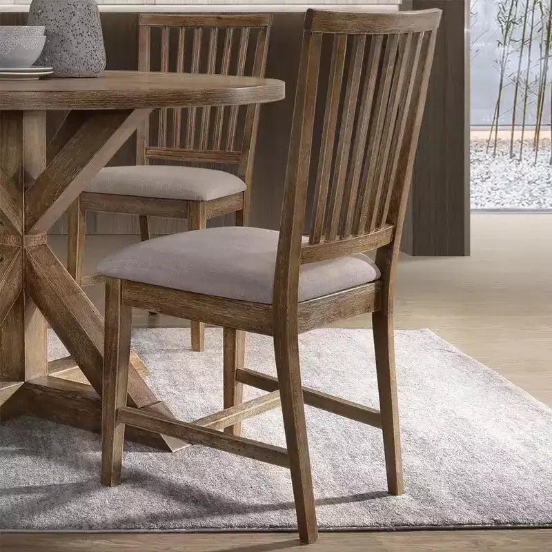 Set di 2 sedie imbottite Simple Relax in pelle scamosciata sintetica e rovere anticato